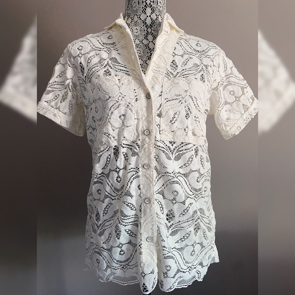 Lace Anthropologie Blouse